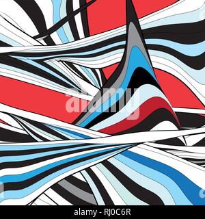 Abstract super multicolored wavy background with different lines and curves Stock Vector