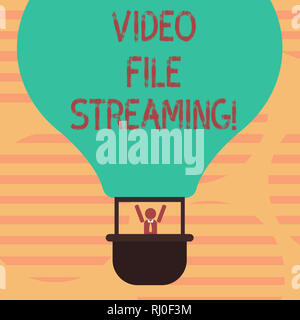 Word writing text Video File Streaming. Business concept for video be viewed online without being downloaded Hu analysis Dummy Arms Raising inside Gon Stock Photo