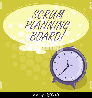 Conceptual hand writing showing Scrum Planning Board. Business photo showcasing visual display of the progress of the Scrum team Color Thought Speech  Stock Photo