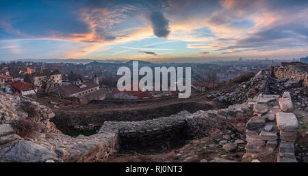 Plovdiv city, Bulgaria, panoramic view from Nebet tepe hill Stock Photo