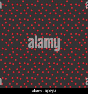 Contrast modern background red dots on gray seamless vector pattern Stock Vector