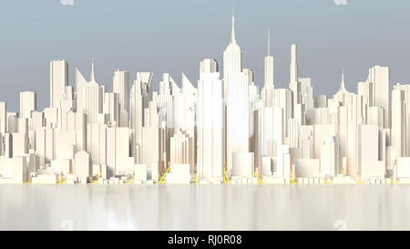 Business downtown and skyscrapers tower. 3d rendering Stock Photo