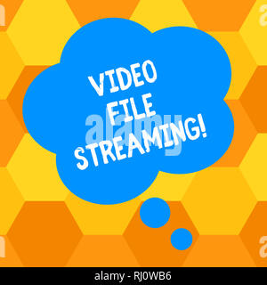 Handwriting text writing Video File Streaming. Concept meaning video be viewed online without being downloaded Blank Color Floral Shape Thought Speech Stock Photo
