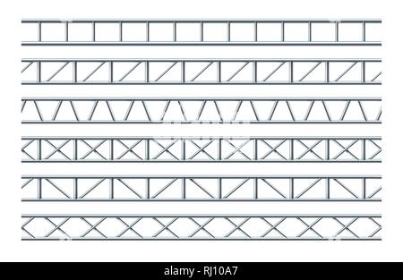 Steel Truss Girder Realistic Seamless Pattern For The Design Of Outdoor Advertising And Road Signs. Stock Vector