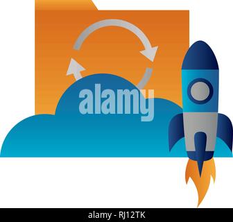 cloud computing reload folder file data document sharing vector ...