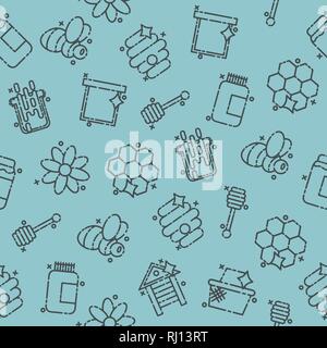 Apiary icons pattern. Vector illustration EPS 10 Stock Vector