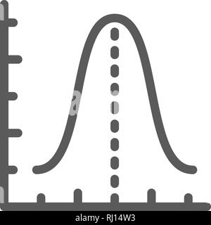 Gauss histogram function graph, parabola line icon. Stock Vector
