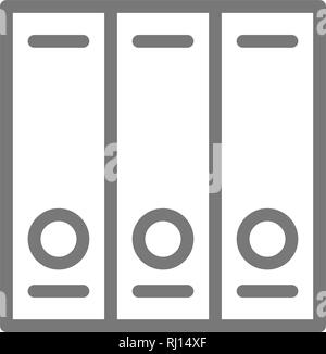 File folders line icon. Stock Vector