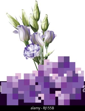 Beautiful sweet lilac Lisianthus  on abstract background Stock Vector