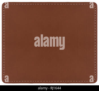 Brown leather background with seams around Stock Photo