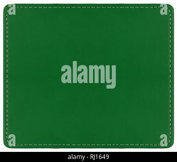 Green leather background with seams around Stock Photo