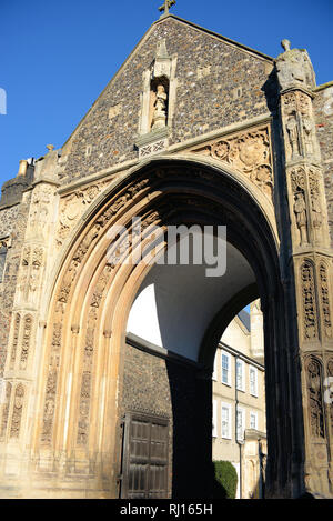 Erpingham Gate, Norwich Cathedral, Norfolk, England. Stock Photo