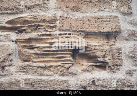 Old stone brick wall texture or background. Stock Photo
