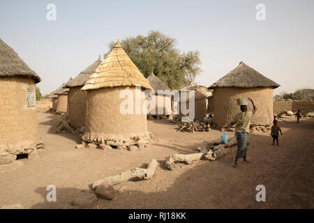Samba village, Yako Province, Burkina Faso: Village daily life beside Collette Guiguemde's compound. Stock Photo
