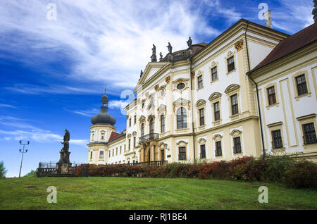 OLOMOUC, CZECH REPUBLIC - View of a military hospital situated in the former Hradisko monastery near Olomouc at storm weather Stock Photo