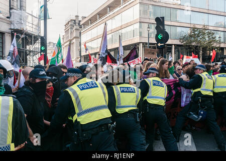 Anti-DFLA protesters clash with police. Stock Photo