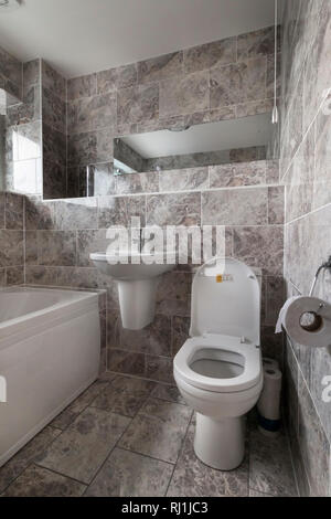Newly fitted bathroom in a house Stock Photo