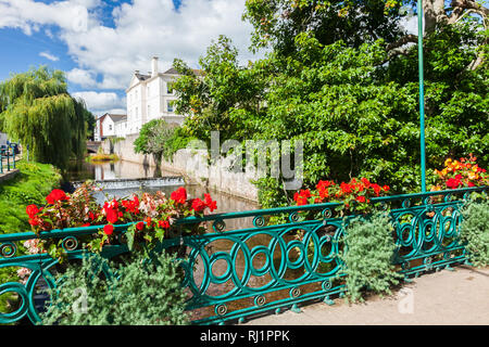 The river flowing through the town of Dawlish Devon England UK Europe ...