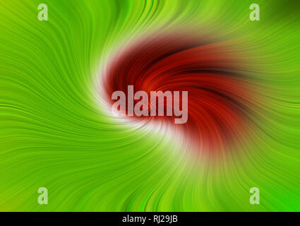 Abstract green twisted linear backdrop with brown spot Stock Photo