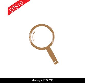 Brown search icon. sign design eps 10 Stock Vector