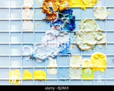 Multi-colored oil paints Stock Photo