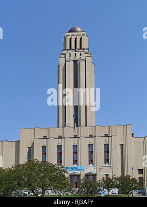 MONTREAL - MAY 2013:  The University of Montreal has a large modern campus with this distinctive tower at its main building. Stock Photo