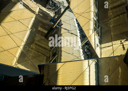 Architecture details in the new flea market of Barcelona, Mercat dels