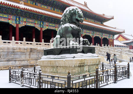 The Forbidden City in Winter, Beijing, China Stock Photo