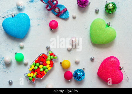 Christmas decoration flat lay Stock Photo