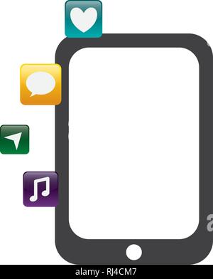 tablet with applications menu vector illustration design Stock Vector