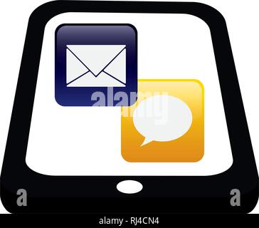 tablet with applications menu vector illustration design Stock Vector