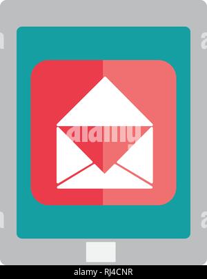 tablet with email app vector illustration design Stock Vector