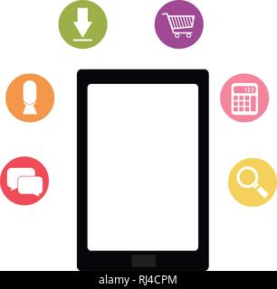 tablet with applications menu vector illustration design Stock Vector
