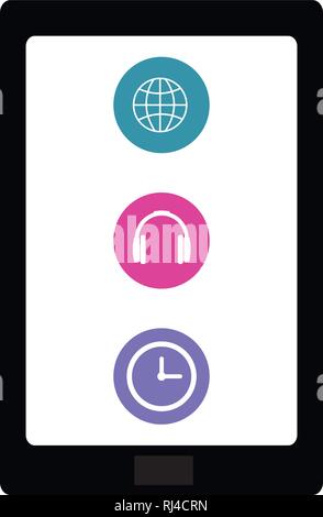 tablet with applications menu vector illustration design Stock Vector