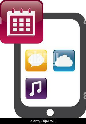 tablet with applications menu vector illustration design Stock Vector