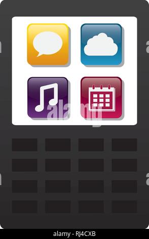tablet with applications menu vector illustration design Stock Vector