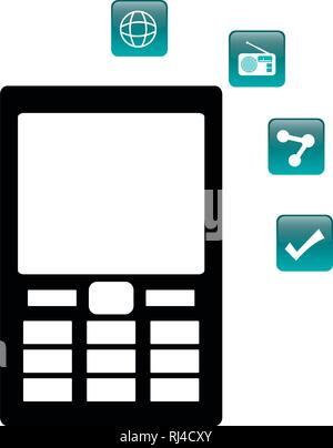 tablet with applications menu vector illustration design Stock Vector