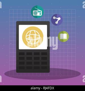 tablet with applications menu vector illustration design Stock Vector