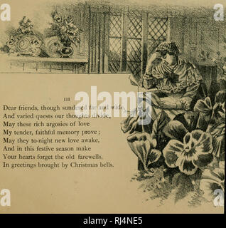 . A Christmas greeting:. Flowers in literature. li,.. Dear friends, though sundered far and widt And varied quests our thoughts divide, May these rich argosies of love My tender, faithful memory prove; May they to-night new love awake, And in this festive season make Your hearts forget the old farewells, In greetings brought by Christmas bells.. Please note that these images are extracted from scanned page images that may have been digitally enhanced for readability - coloration and appearance of these illustrations may not perfectly resemble the original work.. White, James Terry, 1845-1920. 