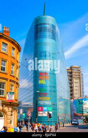 Manchester, UK - May 18 2018: The National Football Museum is The world's biggest and best football museum, originally based in Deepdale, Preston, Lan Stock Photo