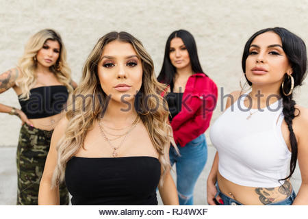 Portrait tough young Latinx women