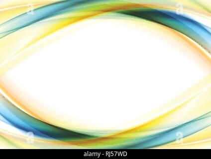 Colorful blue and yellow waves abstract background. Smooth elegant modern wavy vector design Stock Vector