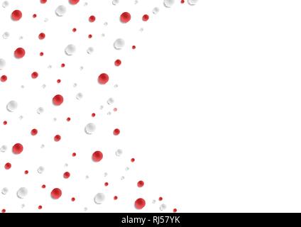 Minimal tech abstract background with red and grey drops. Vector modern graphic design Stock Vector