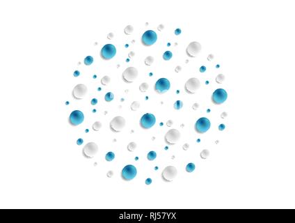 Minimal tech abstract background with blue and grey drops. Vector modern graphic design Stock Vector