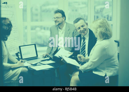 business team working on a new business project. Stock Photo