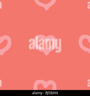 Romantic seamless vector background with scattered hearts. Stock Vector