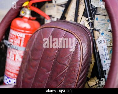 Rennwagen im historischen Fahrerlager am Nürburgring, Detail, Fahrersitz, ���ܱ����ö�������� Stock Photo