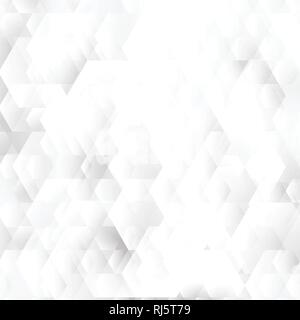 Abstract white and gray geometric hexagons shapes overlapping background. Vector illustration Stock Vector