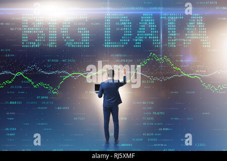 Fintech financial big data concept with analyst Stock Photo