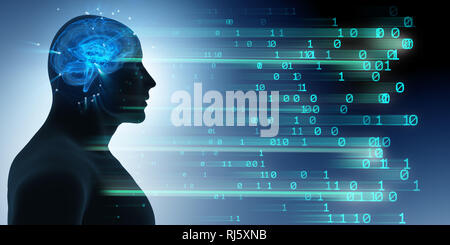 Machine learning and cognitive computing - 3d rendering Stock Photo